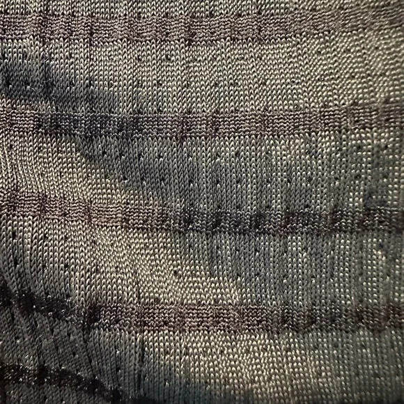 ARMANI COLLEZIONI Short Sleeve Scoop Neck Gray and Black Top - Picture 4 of 13